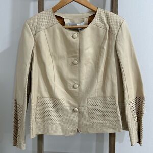 Bully 100% Lamb Skin Leather Button Down Lightweight Jacket Women’s Size Small